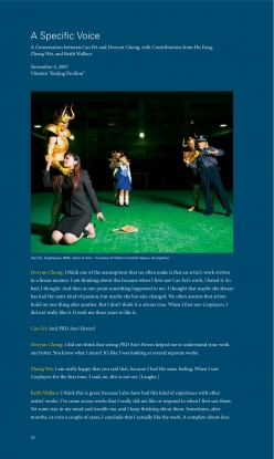 A Specific Voice: A Conversation Between Cao Fei and Doryun Chong, with Contributions from Hu Fang, Zhang Wei, and Keith Wallace