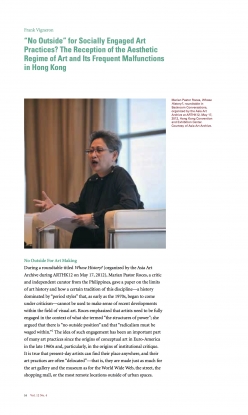 “No Outside” for Socially Engaged Art Practices? The Reception of the Aesthetic Regime of Art and Its Frequent Malfunctions in Hong Kong