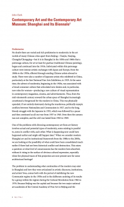 Contemporary Art and the Contemporary Art Museum: Shanghai and Its Biennale