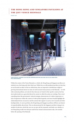 The Hong Kong and Singapore Pavilions at the 51st Venice Biennale