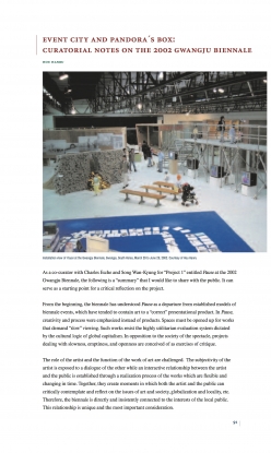 Event City and Pandora’s Box: Curatorial Notes on the 2002 Gwangju Biennale