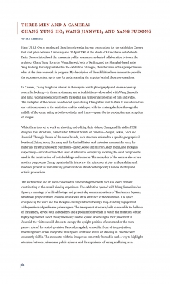 Three Men and a Camera: Chang Yung Ho, Wang Jianwei, and Yang Fudong