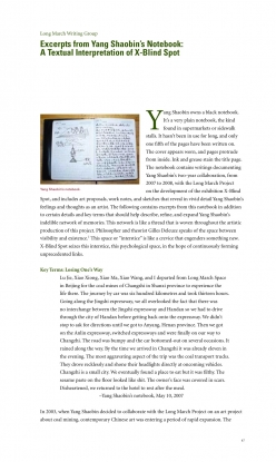 Excerpts fom Yang Shaobin’s Notebook: A Textual Interpretation of X-Blind Spot
